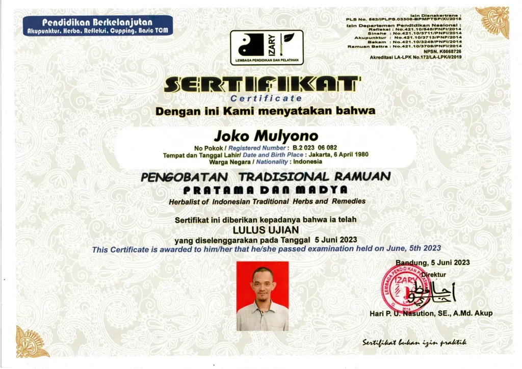 sertifikat ujian herbal